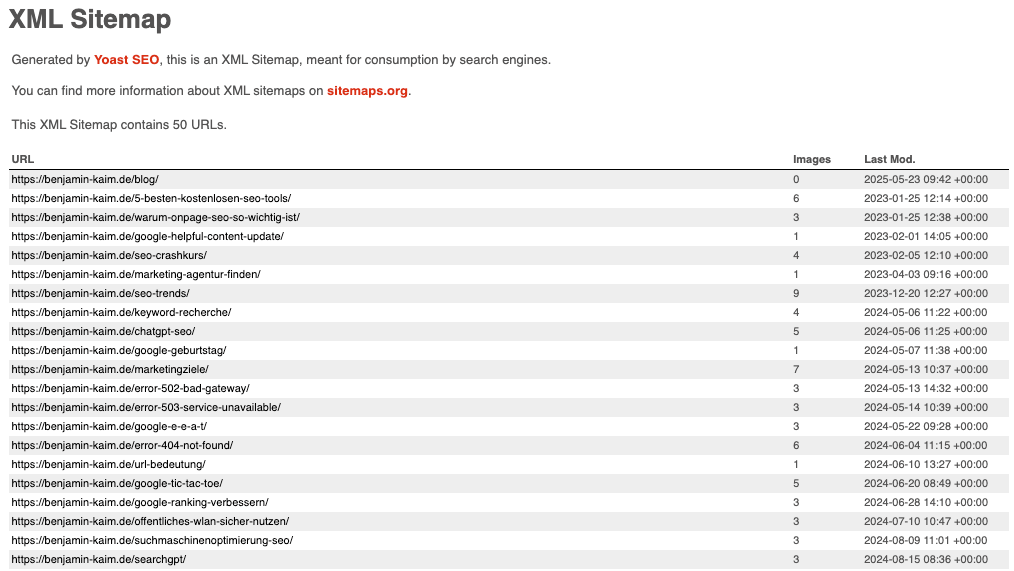xml sitemap
